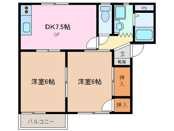 エステート白須賀の物件間取画像